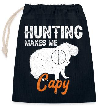Capybara Nagetier - Verschließbarer Geschenkbeutel aus Baumwolle (25x30cm) - Navy - Vorne