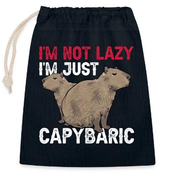 Capybara Nagetier - Verschließbarer Geschenkbeutel aus Baumwolle (25x30cm) - Navy - Vorne