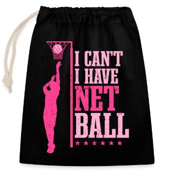 Je ne peux pas avoir de netball - Sac cadeau en coton avec cordon (25 x 30 cm) - noir - Devant