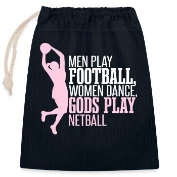 Lustiges Netball-Zitat - Verschließbarer Geschenkbeutel aus Baumwolle (25x30cm) - Navy - Vorne