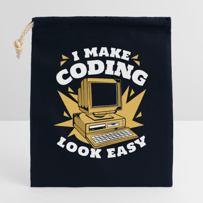 I Make Coding Look Easy Developer Coder Verschließbarer Geschenkbeutel aus Baumwolle (25x30cm)