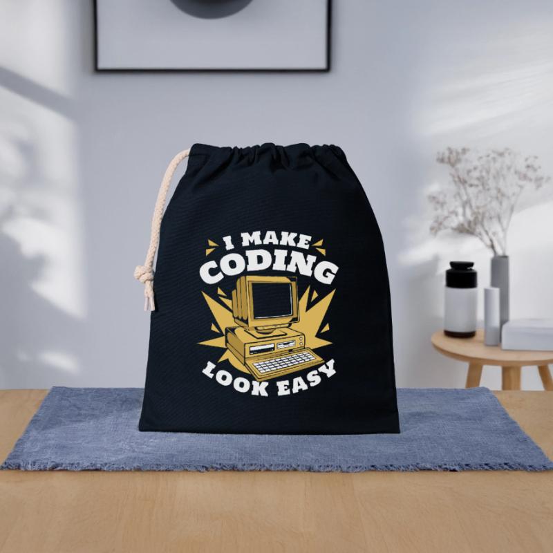 I Make Coding Look Easy Developer Coder Verschließbarer Geschenkbeutel aus Baumwolle (25x30cm)