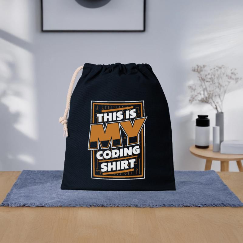 This Is My Coding Clothing Developer Coder Verschließbarer Geschenkbeutel aus Baumwolle (25x30cm)