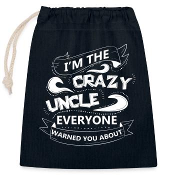 I m The Crazy Uncle Everyone Warned You About 3 - Verschließbarer Geschenkbeutel aus Baumwolle (25x30cm) - Navy - Vorne
