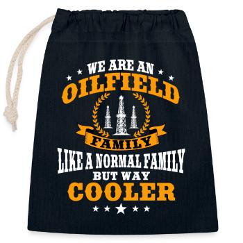 Lustige Ölfeld Familie Ölbohrplatform - Verschließbarer Geschenkbeutel aus Baumwolle (25x30cm) - Navy - Vorne