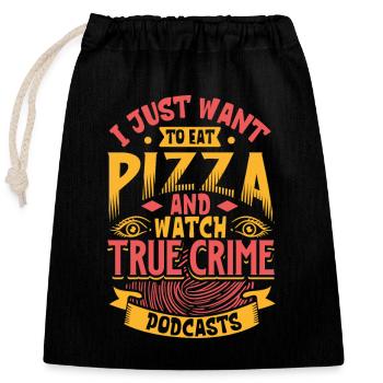 True Crime Murder Spy Crime Intérêt Idée cadeau - Sac cadeau en coton avec cordon (25 x 30 cm) - noir - Devant