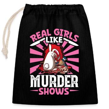 True Crime Murder Spy Crime Intérêt Idée cadeau - Sac cadeau en coton avec cordon (25 x 30 cm) - noir - Devant