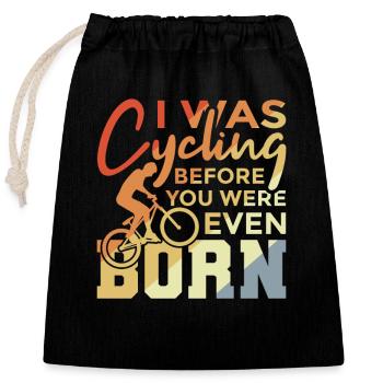 Blague de cycliste - Sac cadeau en coton avec cordon (25 x 30 cm) - noir - Devant