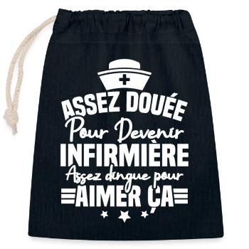 Talentiert genug, um Krankenschwester zu werden - Verschließbarer Geschenkbeutel aus Baumwolle (25x30cm) - Navy - Vorne