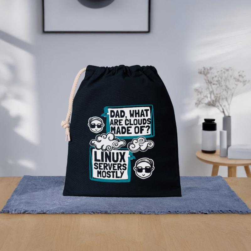 Papa quels sont les clouds faits de Developer Coder Sac cadeau en coton avec cordon (25 x 30 cm)