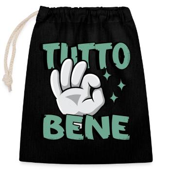 Tutto Bene - Closable cotton gift bag (25x30cm) - black - Front