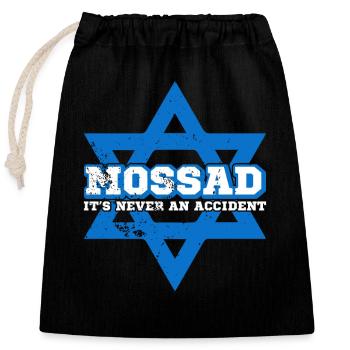 Israël Mossad Étoile de David Armée IFD Moyen-Orient - Sac cadeau en coton avec cordon (25 x 30 cm) - noir - Devant