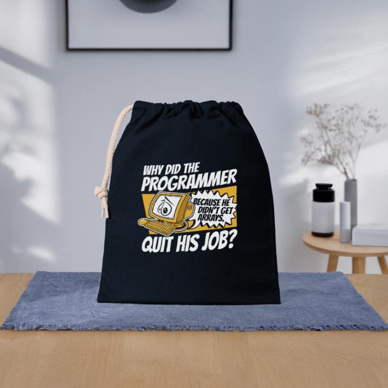 Why Did Programmer Quit Job Developer Coder Closable cotton gift bag (25x30cm)