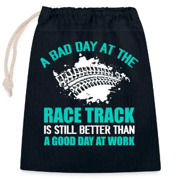 A Bad Day At The Race Track Drag Racer Muscle Car - Verschließbarer Geschenkbeutel aus Baumwolle (25x30cm) - Navy - Vorne