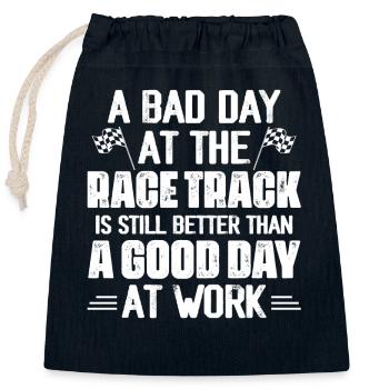 A Bad Day At The Race Track Muscle Car Drag Racer - Verschließbarer Geschenkbeutel aus Baumwolle (25x30cm) - Navy - Vorne