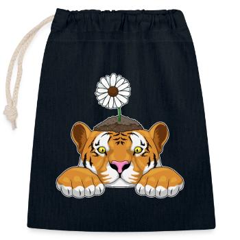 Tiger Gänseblümchen  - Verschließbarer Geschenkbeutel aus Baumwolle (25x30cm) - Navy - Vorne