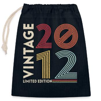 2012 Unique - Sac cadeau en coton avec cordon (25 x 30 cm) - bleu marine - Devant