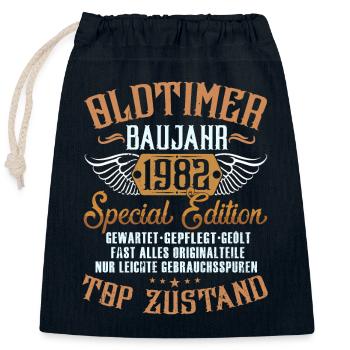 41. GEBURTSTAG OLDTIMER 1982 - Verschließbarer Geschenkbeutel aus Baumwolle (25x30cm) - Navy - Vorne