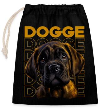 Dogge Doggen Hund Hunde Deutsche Dogge - Verschließbarer Geschenkbeutel aus Baumwolle (25x30cm) - Schwarz - Vorne