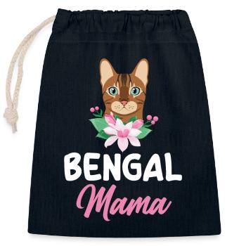 Katze Bengalkatze - Verschließbarer Geschenkbeutel aus Baumwolle (25x30cm) - Navy - Vorne