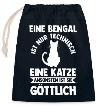Katze Bengalkatze - Verschließbarer Geschenkbeutel aus Baumwolle (25x30cm) - Navy - Vorne