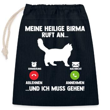 Heilige Birma Katze - Verschließbarer Geschenkbeutel aus Baumwolle (25x30cm) - Navy - Vorne