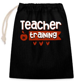 Teacher in training Funny School Kindergarten - Closable cotton gift bag (25x30cm) - black - Front
