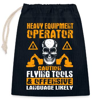 Excavator driver - Closable cotton gift bag (25x30cm) - navy - Front