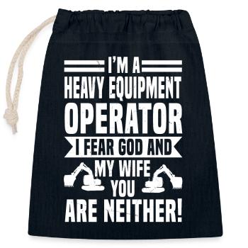 Opérateurs de machines lourdes - Sac cadeau en coton avec cordon (25 x 30 cm) - bleu marine - Devant