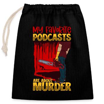 True Crime Murder Spy Crime Intérêt Idée cadeau - Sac cadeau en coton avec cordon (25 x 30 cm) - noir - Devant