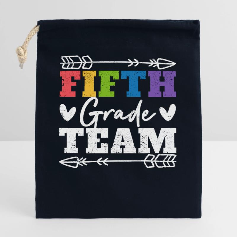 5th Class Team Figth Class Teacher Student Back Closable cotton gift bag (25x30cm)