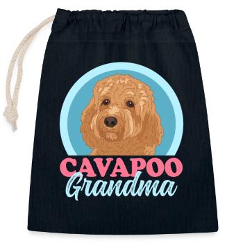Cavapoo Grand-mère Propriétaire de chien Cavoodle Cadeau - Sac cadeau en coton avec cordon (25 x 30 cm) - bleu marine - Devant