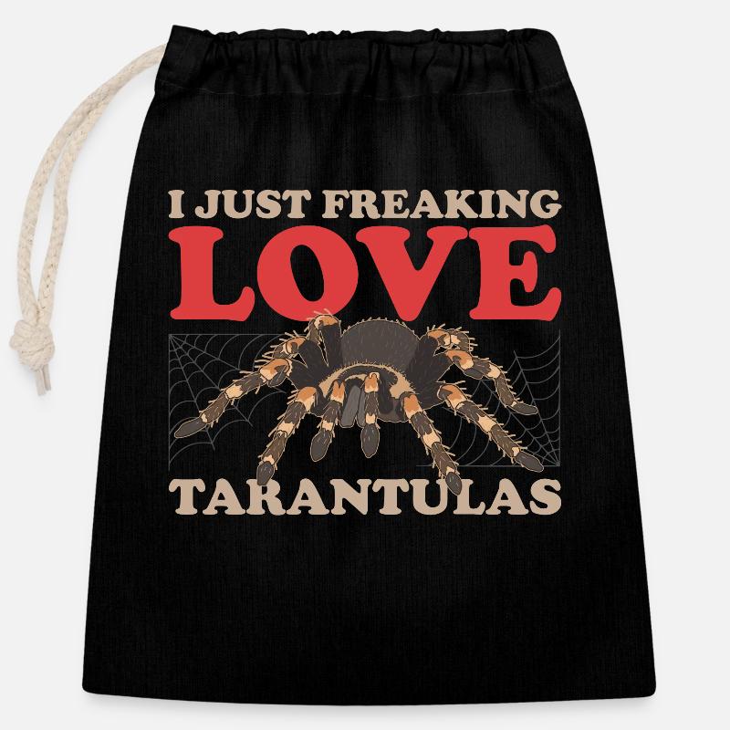 Tarentules Araignée Tarentule Cadeau - Sac cadeau en coton avec cordon (25 x 30 cm) - noir