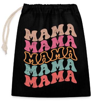 Groovy mama retro vintage nouvelle maman - fête des mères - Sac cadeau en coton avec cordon (25 x 30 cm) - noir - Devant