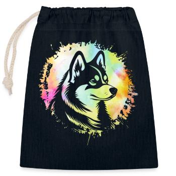 Husky - Closable cotton gift bag (25x30cm) - navy - Front