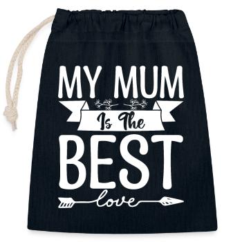 Meine Mutter ist die Beste. Mama zu genial. - Verschließbarer Geschenkbeutel aus Baumwolle (25x30cm) - Navy - Vorne