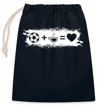 Grunge-Rechteck - Herz - Kaffee - Fußball - - Verschließbarer Geschenkbeutel aus Baumwolle (25x30cm) - Navy - Vorne