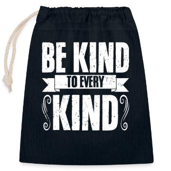 Soyez gentil avec tous les types de droits des animaux impressionnants - Sac cadeau en coton avec cordon (25 x 30 cm) - bleu marine - Devant