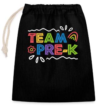 Team Pre-K Absolvent Vorschullehrer Student Zurück - Verschließbarer Geschenkbeutel aus Baumwolle (25x30cm) - Schwarz - Vorne