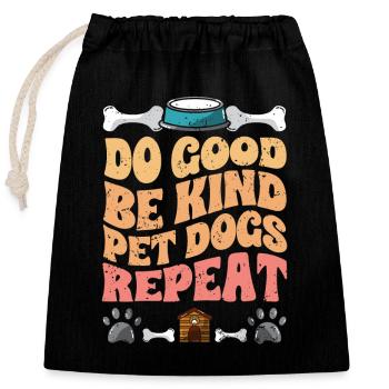 Retro Do Good Be Kind Un défenseur des droits des animaux - Sac cadeau en coton avec cordon (25 x 30 cm) - noir - Devant