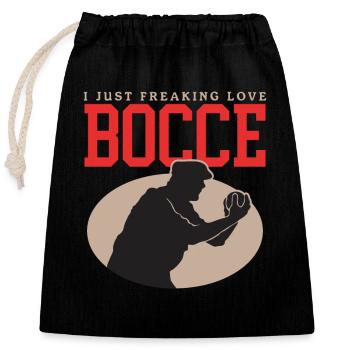 Boccia Bocce Bocciaspieler Boulesport Geschenk - Verschließbarer Geschenkbeutel aus Baumwolle (25x30cm) - Schwarz - Vorne
