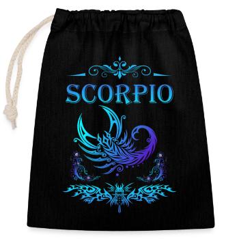 Scorion zodiac sign - Verschließbarer Geschenkbeutel aus Baumwolle (25x30cm) - Schwarz - Vorne