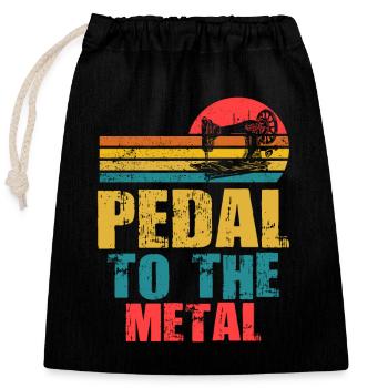 Pedal zur Metallnähmaschine - Verschließbarer Geschenkbeutel aus Baumwolle (25x30cm) - Schwarz - Vorne