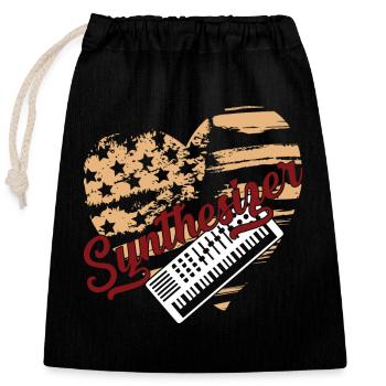 Synthesizer Synthesizer Flag - Closable cotton gift bag (25x30cm) - black - Front