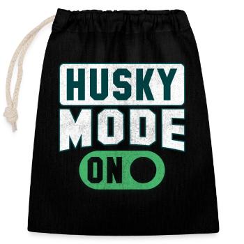 Mode Husky activé - Sac cadeau en coton avec cordon (25 x 30 cm) - noir - Devant