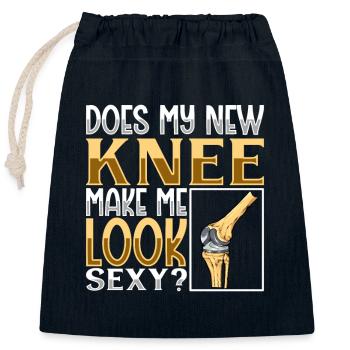 Mach meine neues Knie mich sexy - Knie Titan - Verschließbarer Geschenkbeutel aus Baumwolle (25x30cm) - Navy - Vorne