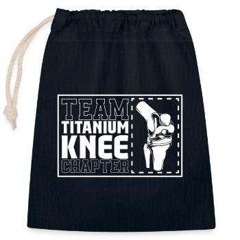 Team Titanium Knee Chapter - Chirurgie du genou - Sac cadeau en coton avec cordon (25 x 30 cm) - bleu marine - Devant