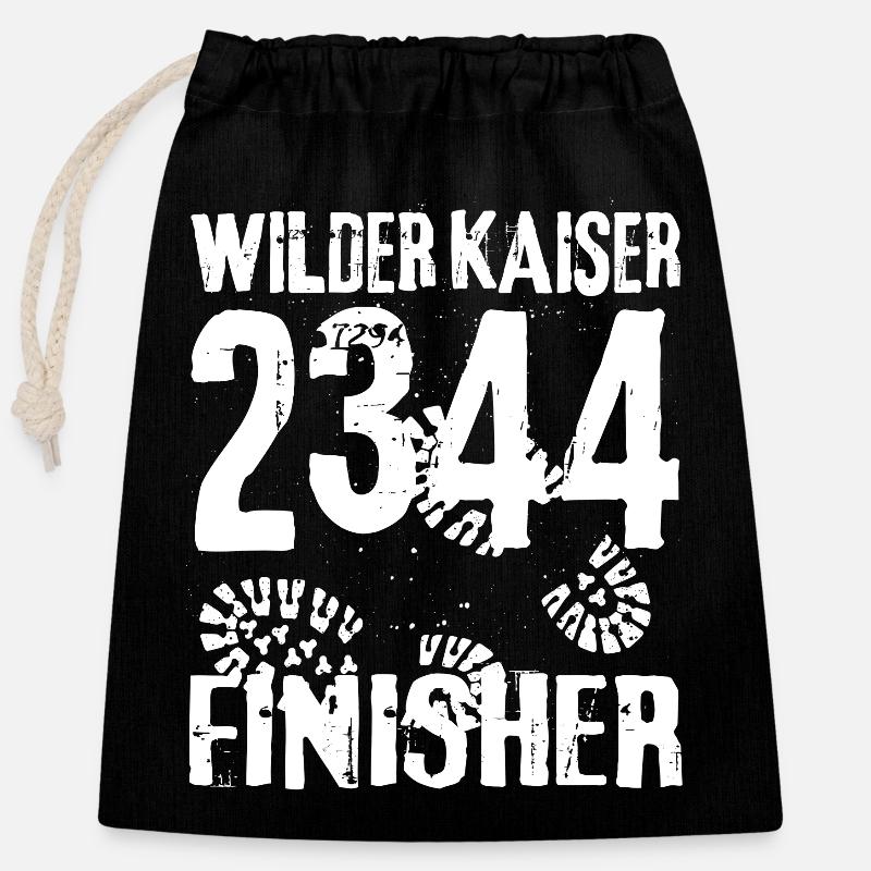 Wilder Kaiser Kitzbühel Alpinistes Randonnée Tyrol - Sac cadeau en coton avec cordon (25 x 30 cm) - noir