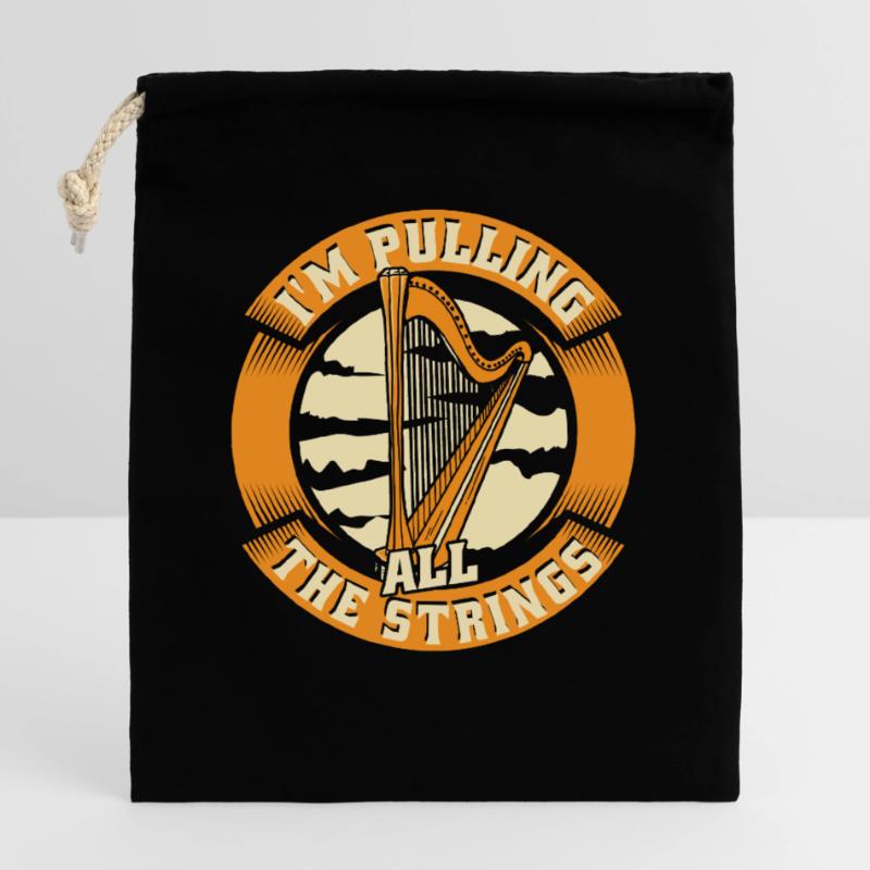 I'm Pulling All The Strings Harfe Konzertharfe Verschließbarer Geschenkbeutel aus Baumwolle (25x30cm)
