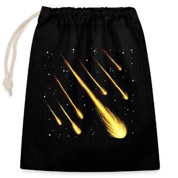 Shooting stars - Closable cotton gift bag (25x30cm) - black - Front